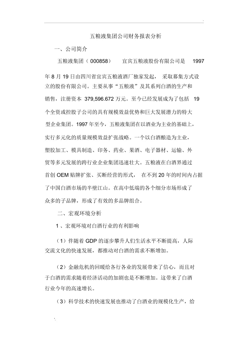 五粮液集团公司财务报表分析.docx_第2页