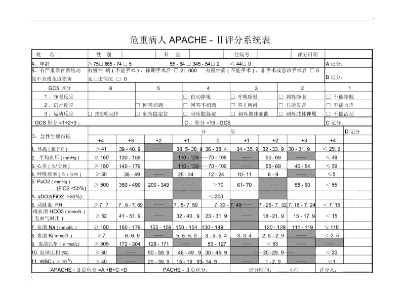 APACHEⅡ评分表.docx_第1页