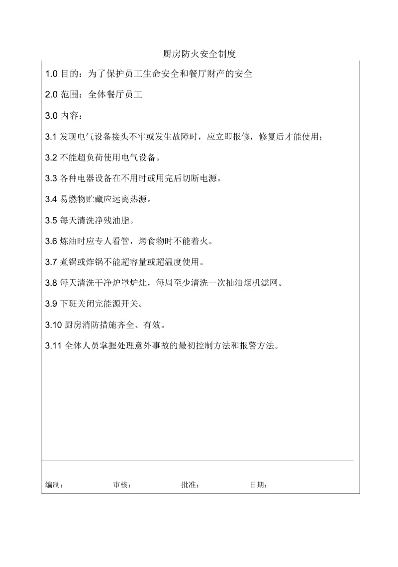 厨房防火安全制度.docx_第1页