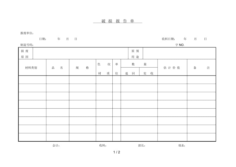 制造行业生产领、退料记录表汇总1.docx_第1页