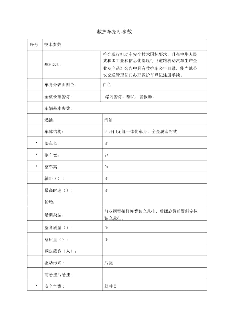 救护车招标参数(20200828220809).docx_第1页