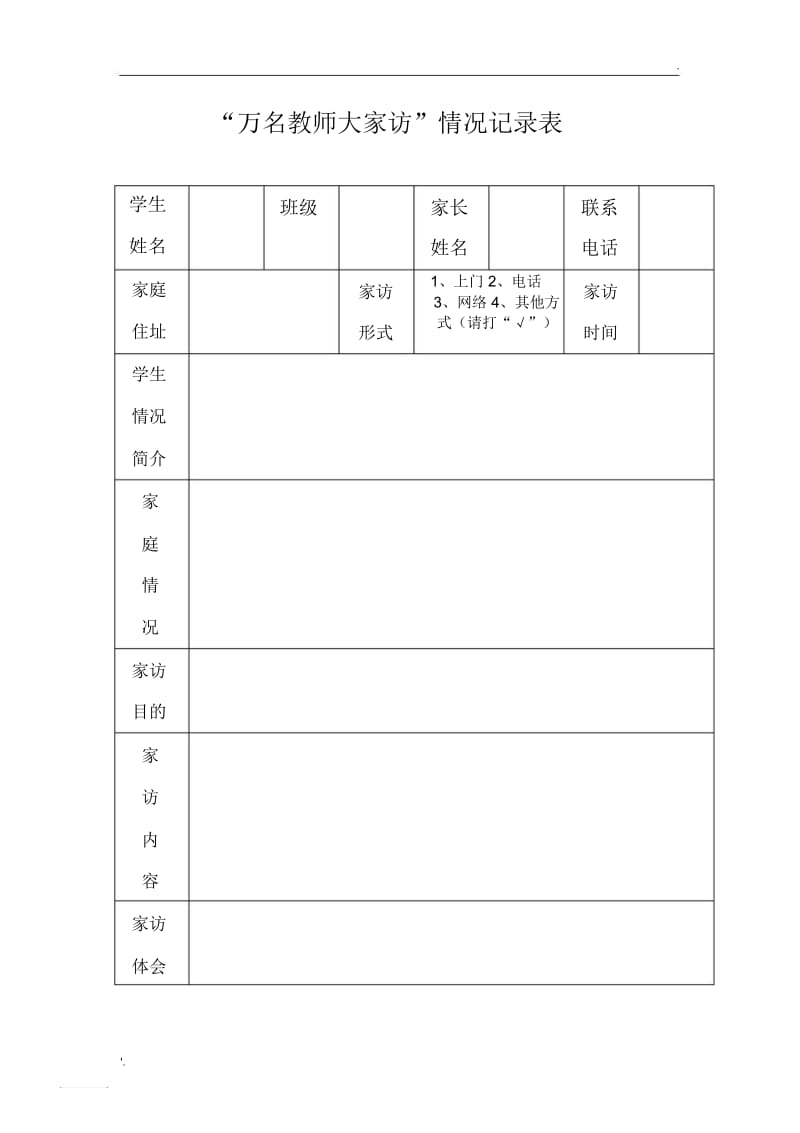 “万名教师大家访”情况记录表.docx_第1页