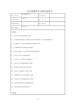 安监部职务说明书.docx