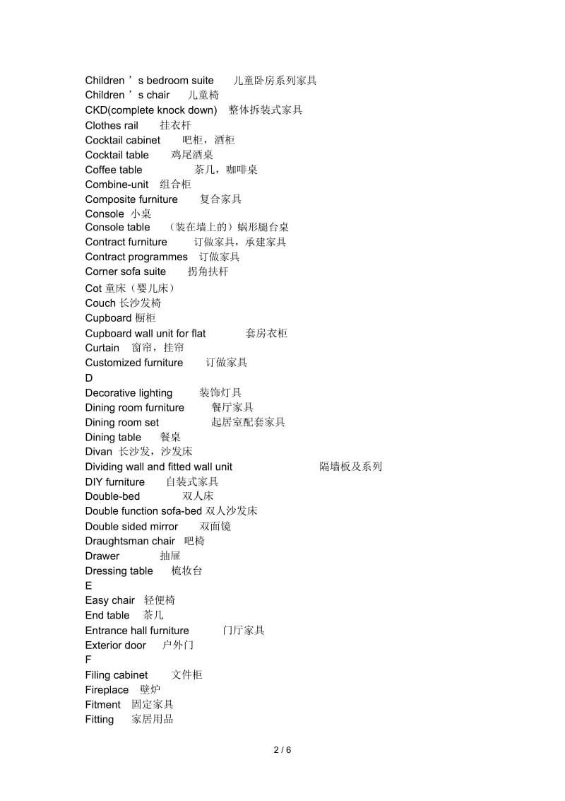 家具英语-家具种类.docx_第2页