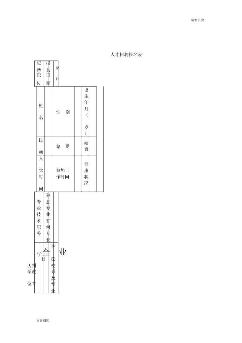 人才招聘报名表.docx_第1页