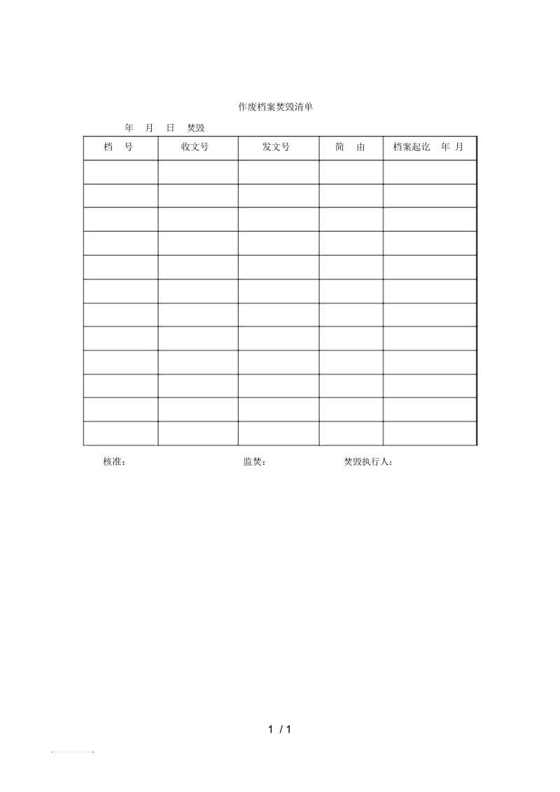 作废档案焚毁清单.docx_第1页