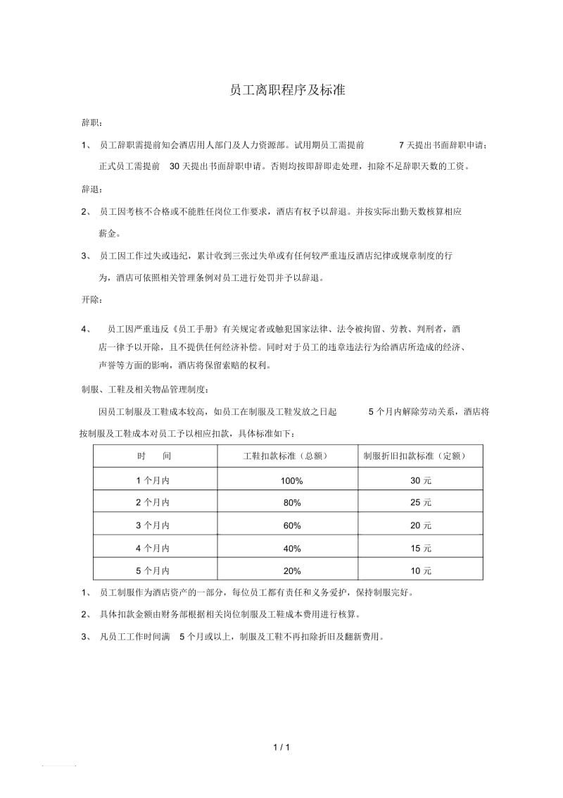 员工离职程序及标准.docx_第1页