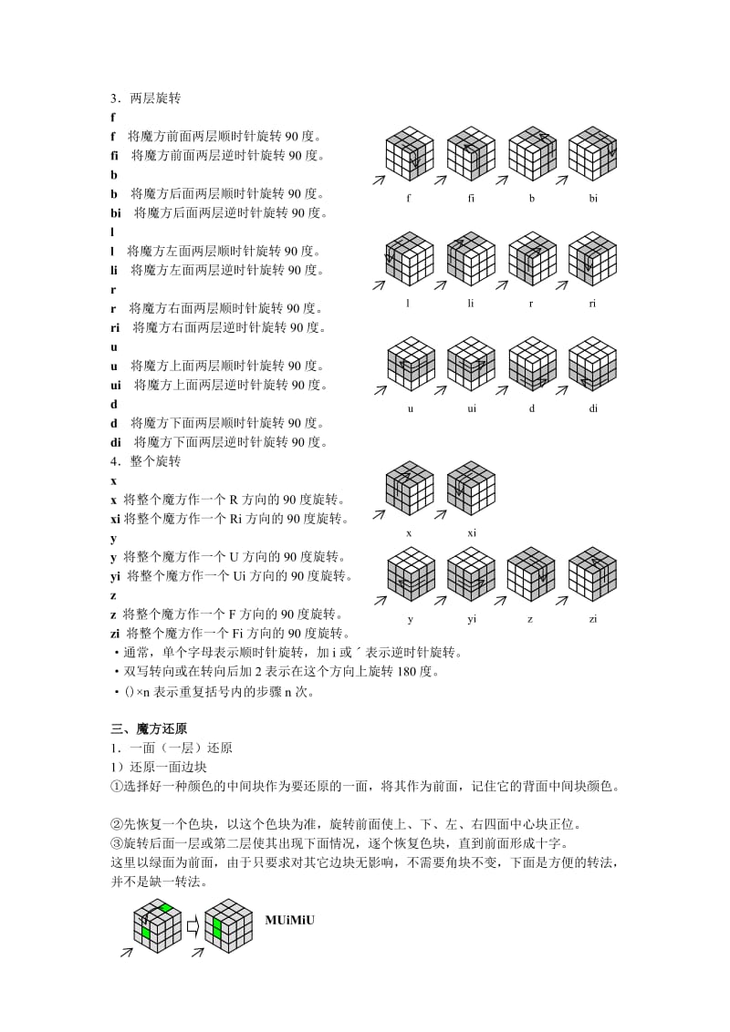 魔方全解(比较简单的几种解法).doc_第2页