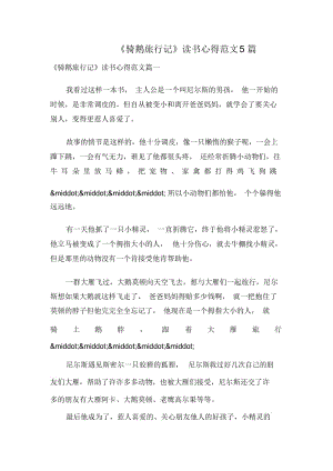 《骑鹅旅行记》读书心得范文5篇.docx