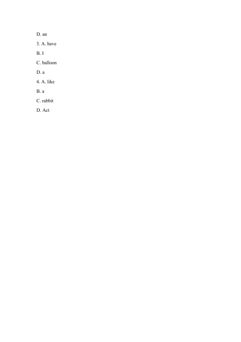 2020人教精通版三年级上册Unit4IhaveaballLesson20课时训练.doc_第2页