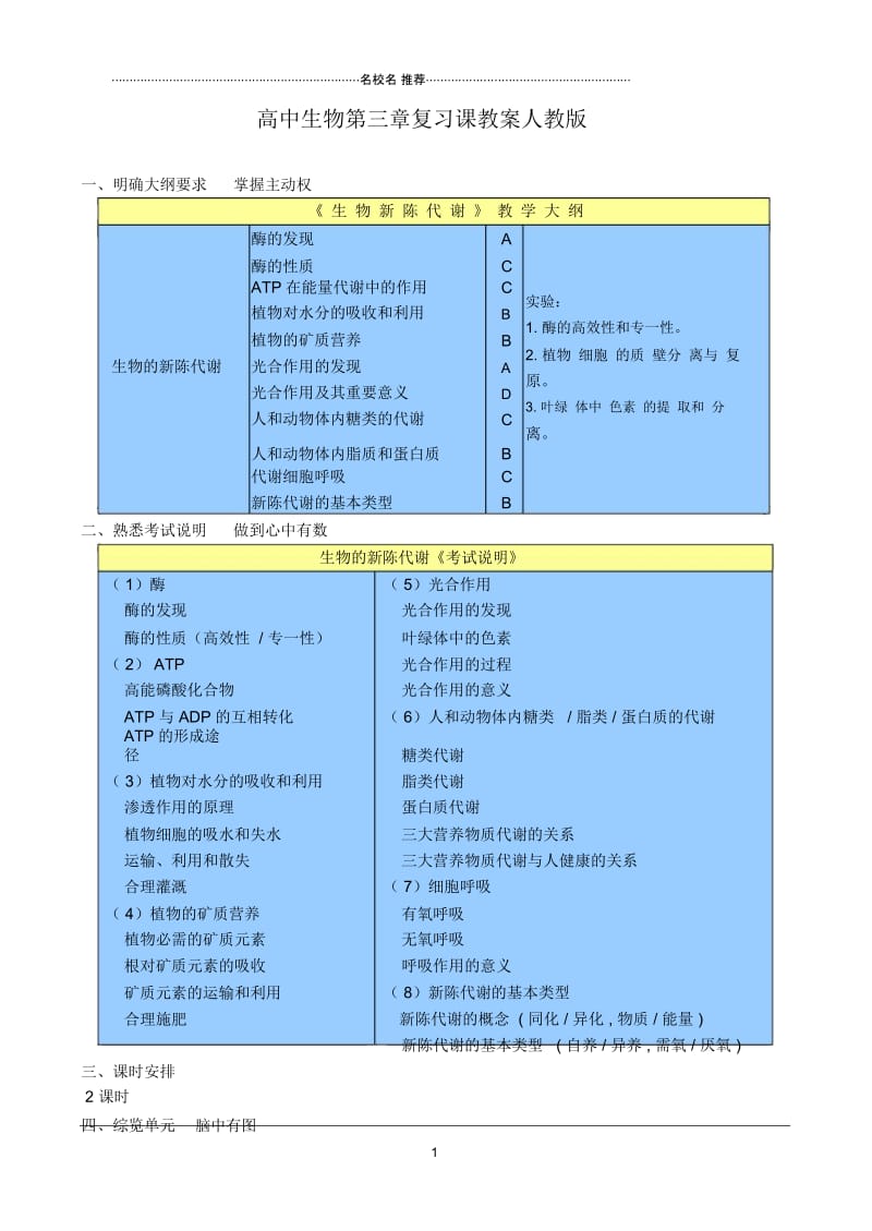 高二生物第三章复习名师精选教案人教版.docx_第1页