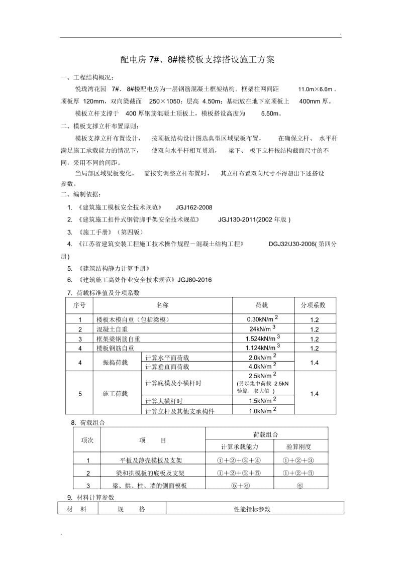 悦珑湾配电房模板支撑施工方案.docx_第1页