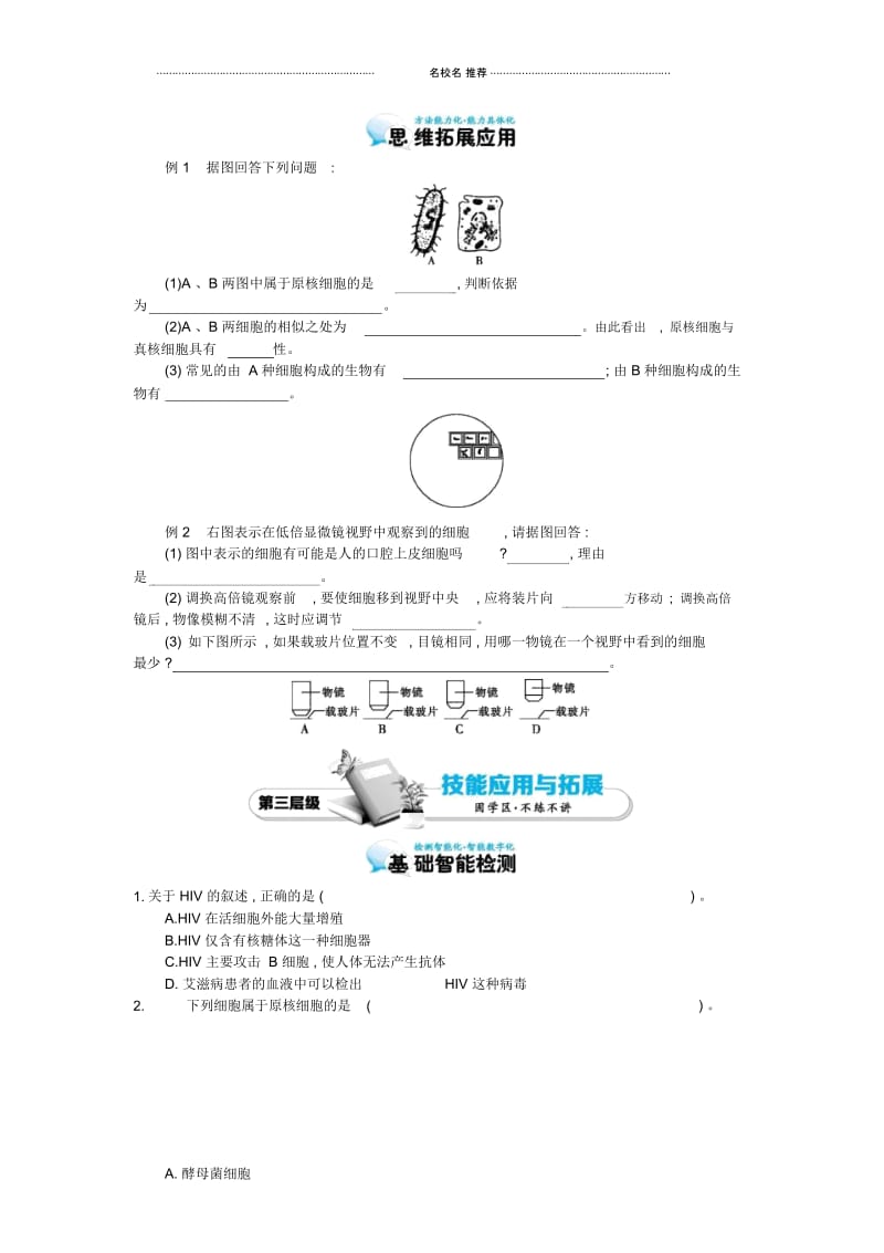 【多彩课堂】高中生物第1章走近细胞导学案新人教版必修1.docx_第3页