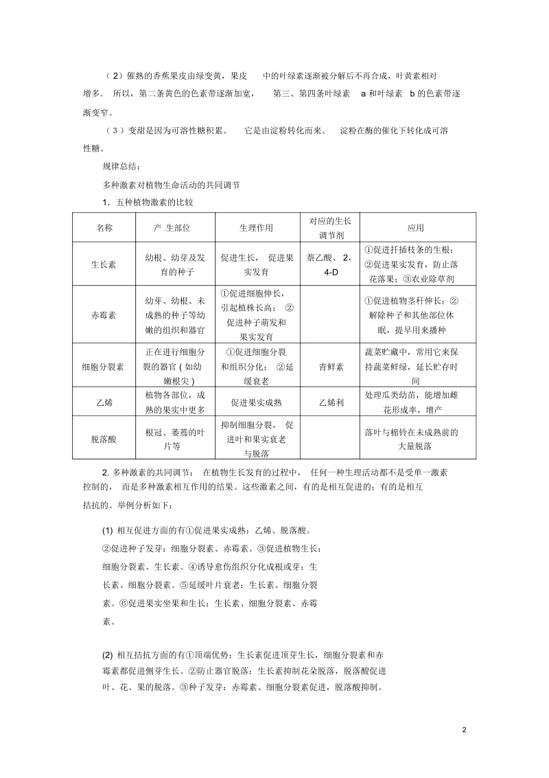 高中生物《3.3其他植物激素》同步练习(含解析)新人教版必修3.docx_第2页