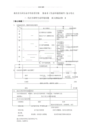 重庆市万州分水中学高考生物第6章《生态环境的保护》复习考点二关注全球性生态环境问题新人教版必修3精.docx