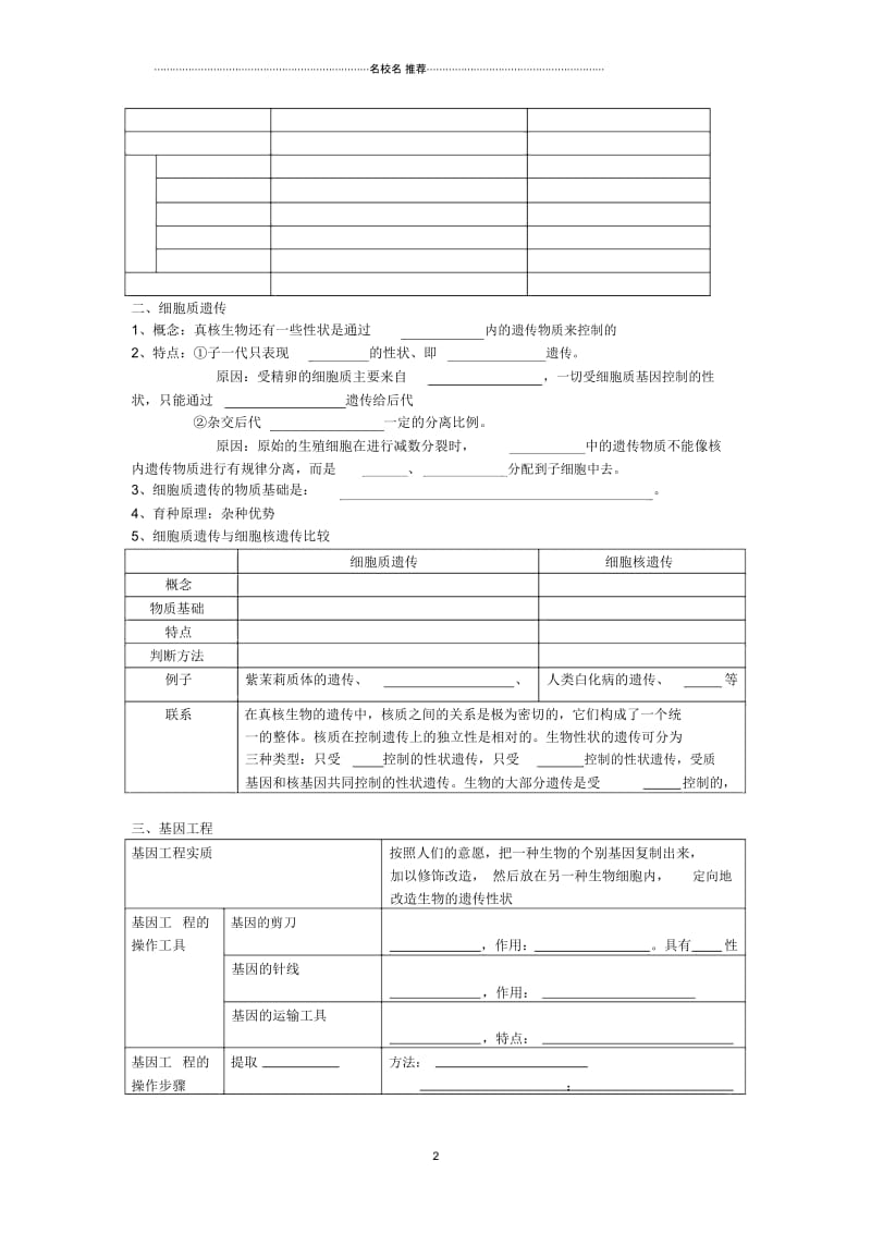 高考生物基础冲刺性别决定与伴性遗传复习名师精选教案.docx_第2页