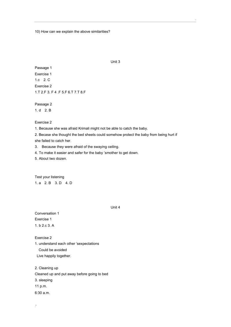 全新版大学英语视听说答案1-5单元.docx_第3页