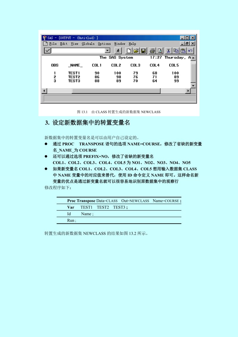 SAS系统和数据分析PROCTRANSPOSE转置数据集.doc_第2页