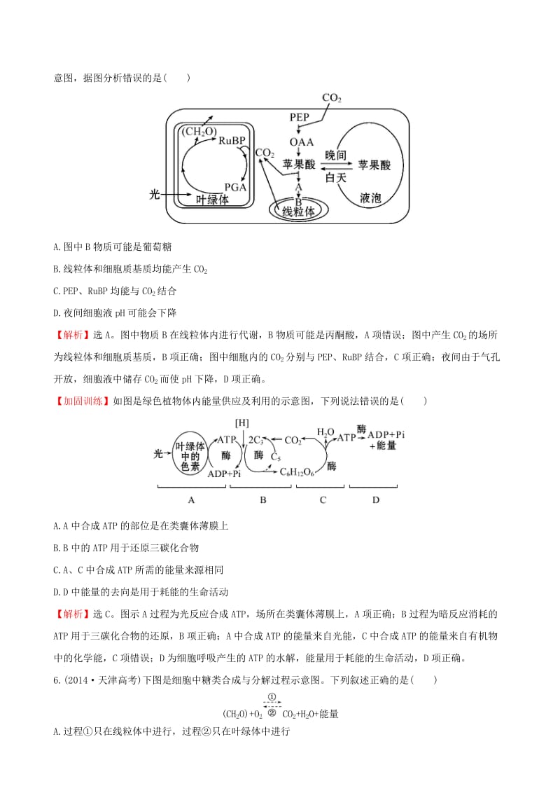 届高考生物二轮复习专题能力提升练4细胞呼吸与光合作用.doc_第3页