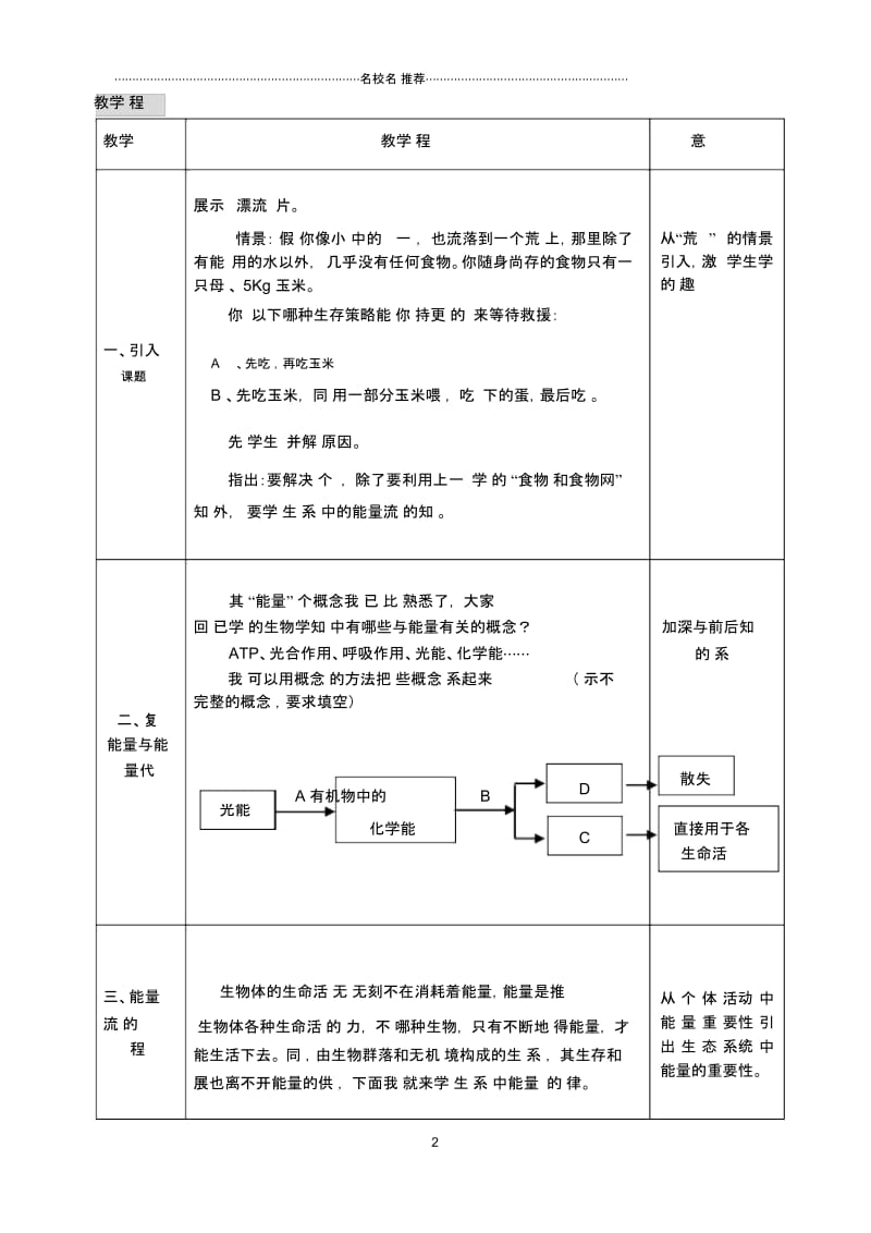 浙江省高中生物生态系统的能量流动名师精选教案2浙教版.docx_第2页