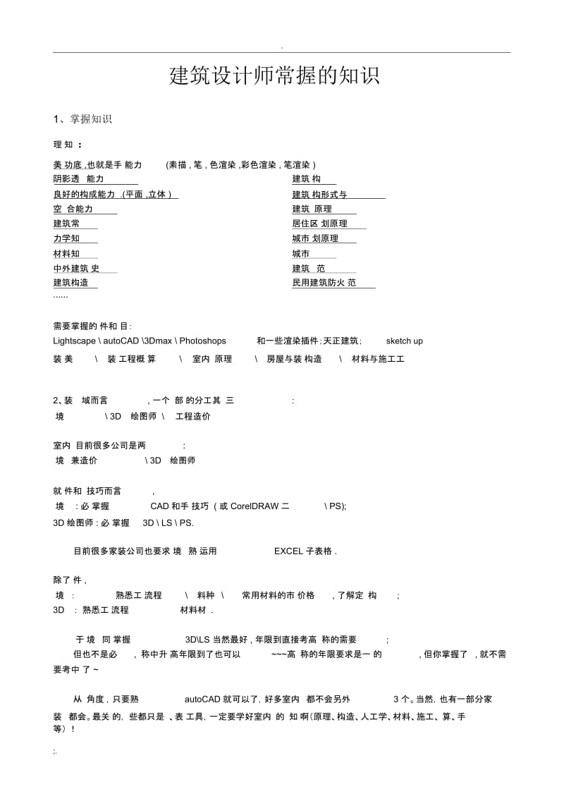 建筑设计师与平面设计师掌握的常识.docx_第1页