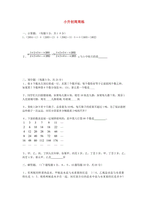 六年级数学小升初周周练25无答案青岛版.doc