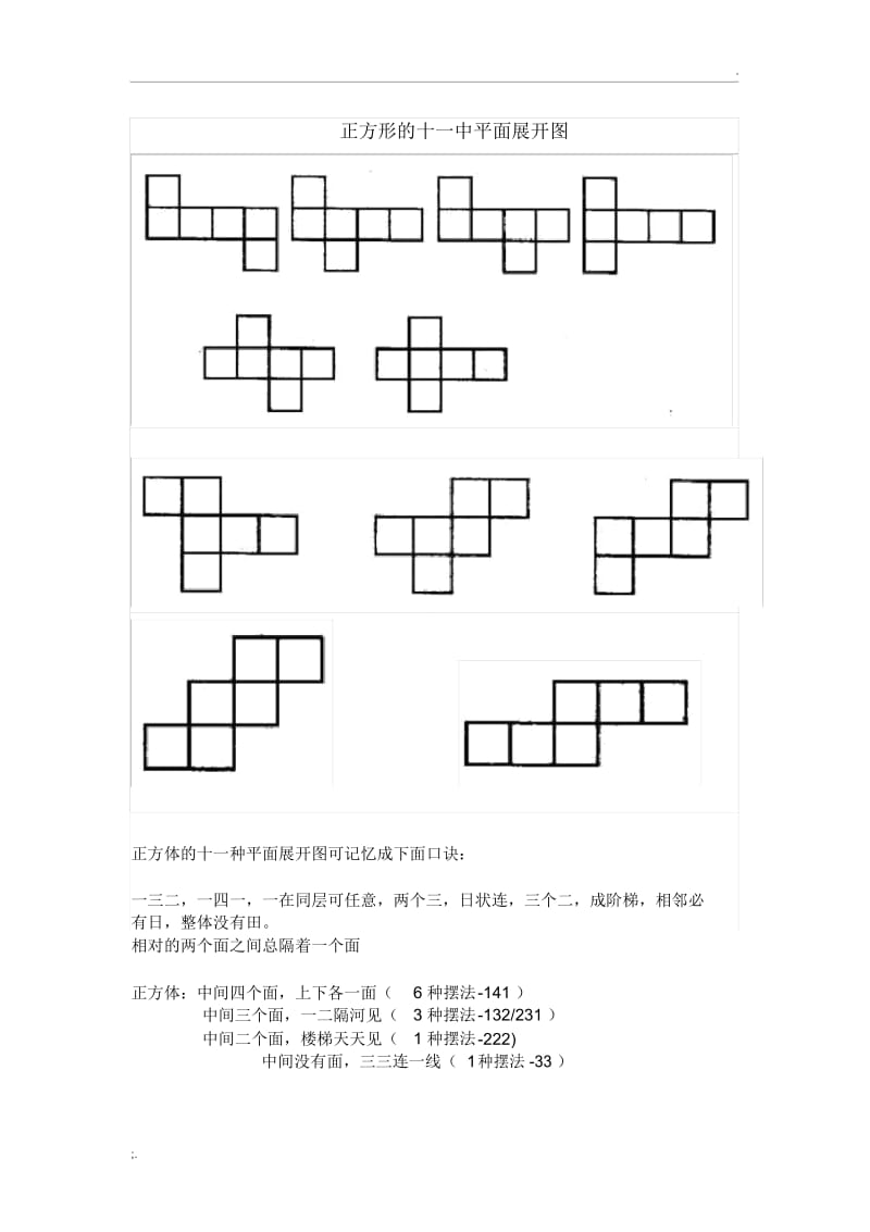 正方体的十一种平面展开图.docx_第1页