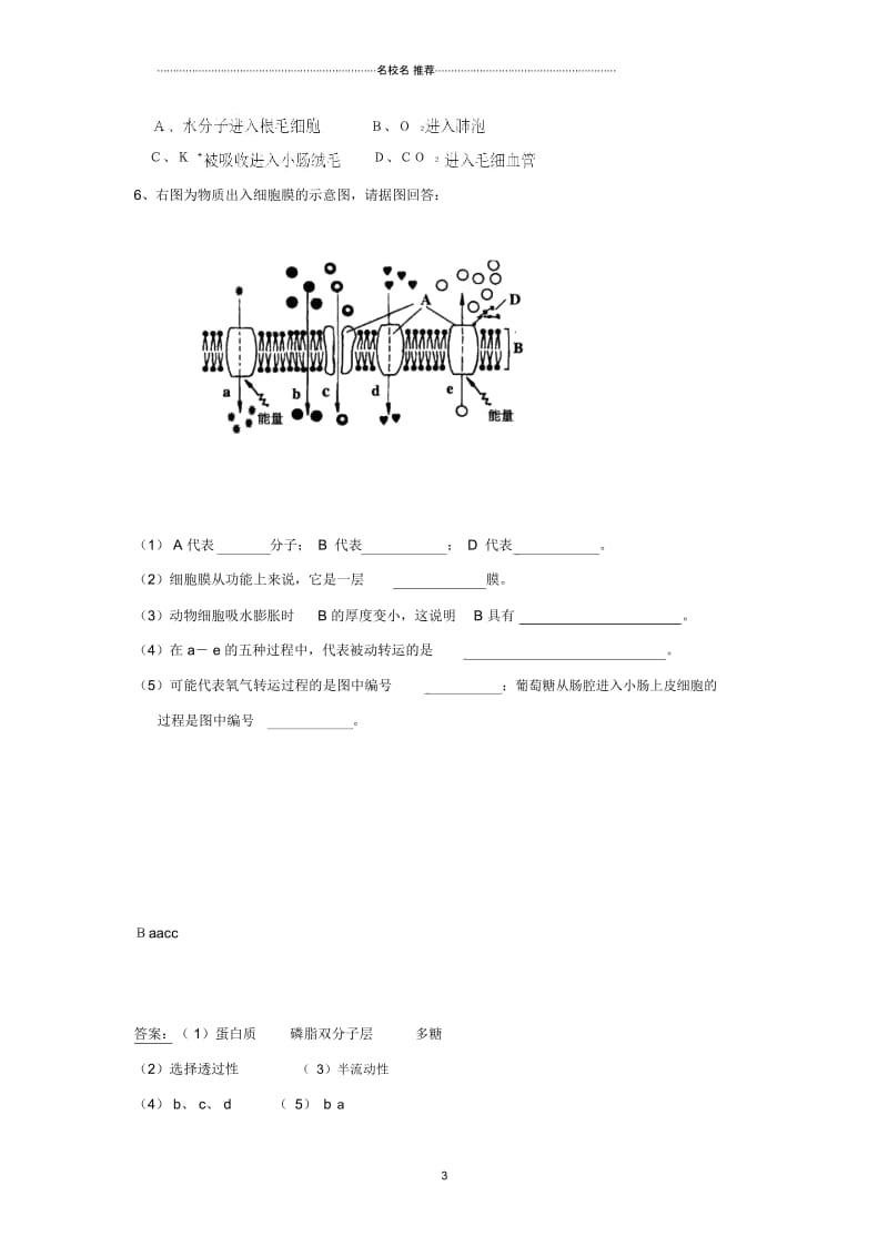 江苏省镇江市高中生物第四章细胞的物质输入和输出4.3物质跨膜运输的方式名师精选教案新人教版必修1.docx_第3页