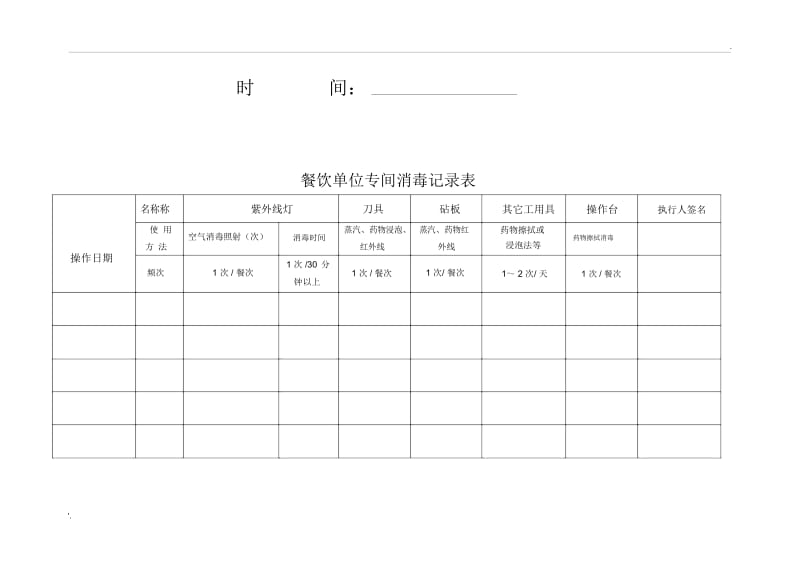 11.餐饮单位专间消毒记录表.docx_第2页