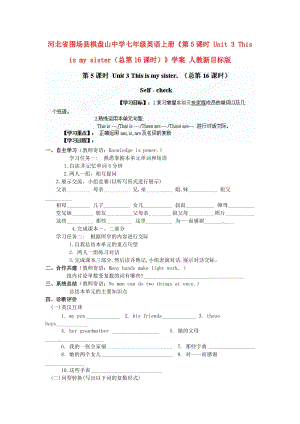 七年级英语上册第5课时Unit3Thisismysister总第16课时学案无答案人教新目标版.doc
