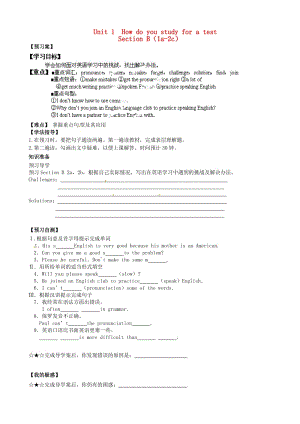 九年级英语全册Unit1HowdoyoustudyforatestSectionB1a2c导学案无答案人教新目标版.doc