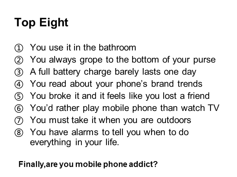 Are you mobile phone addiction(手机上瘾).ppt_第3页