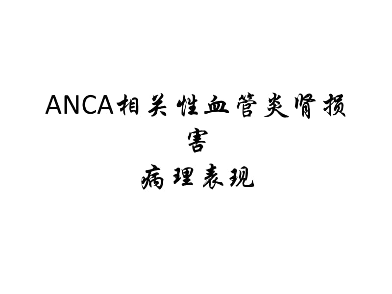 ANCA相关性血管炎肾损害病理表现.ppt_第1页