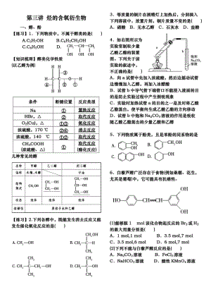 2016届第一轮复习第三讲 烃的含氧衍生物.doc