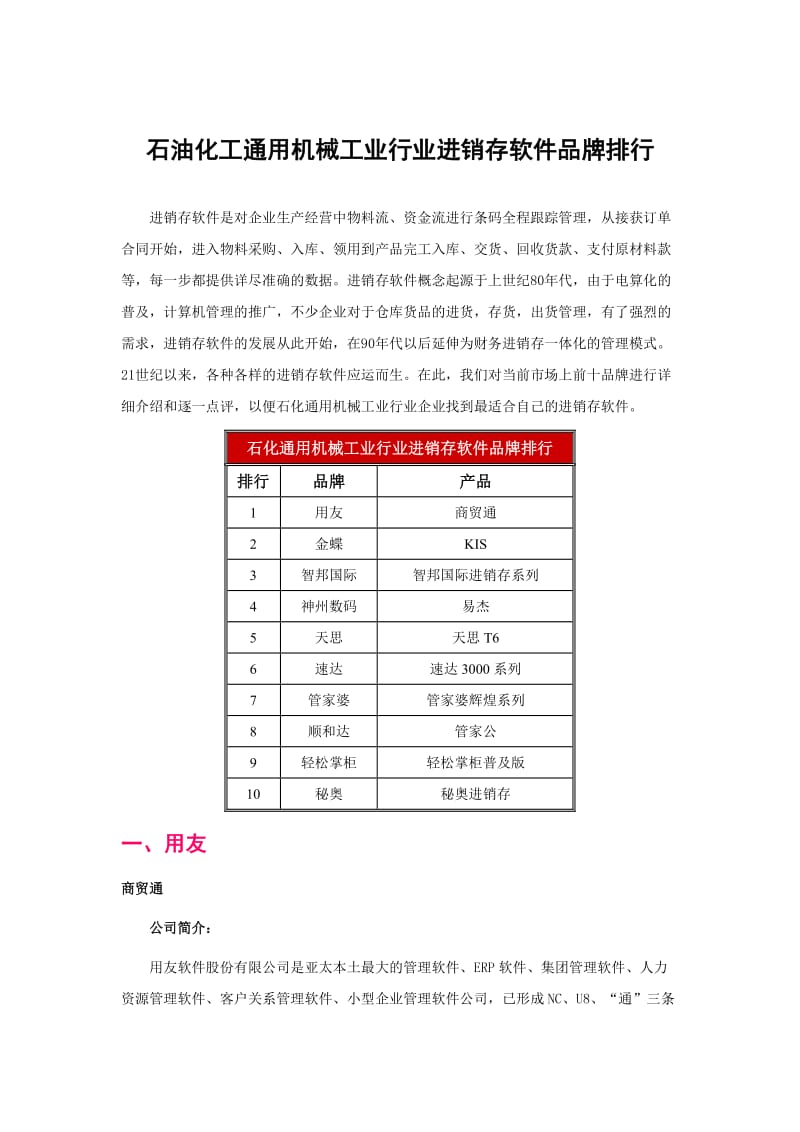 石油化工通用械工业行业进销存软件品牌排行.doc_第1页