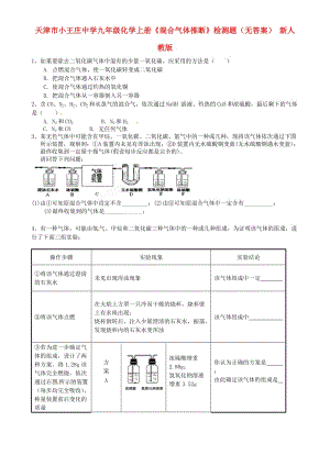 九年级化学上册混合气体推断检测题无答案新人教版.doc