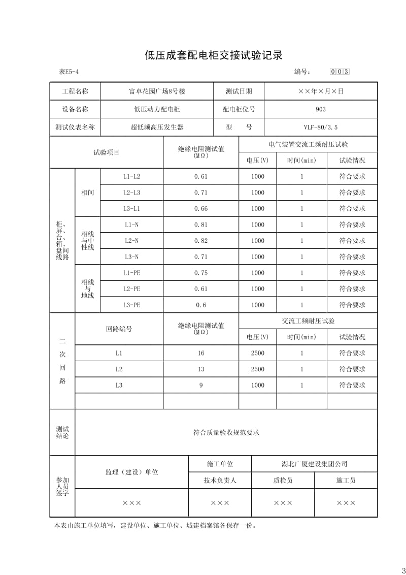 低压成套配电柜交接试验记录.pdf_第3页