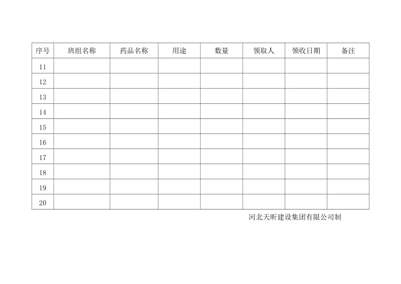 防暑降温药品发放记录表格.doc_第2页