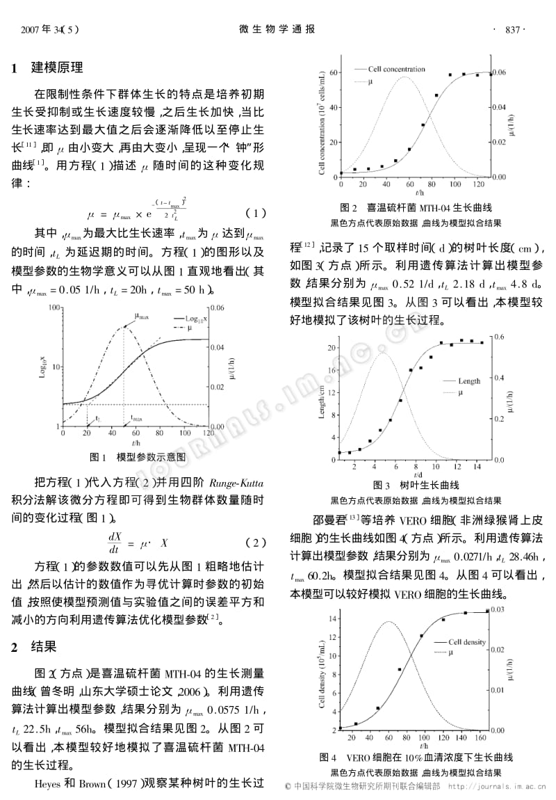 以比生长速率时间曲线为基础的生物群体生长数学模型.pdf_第2页