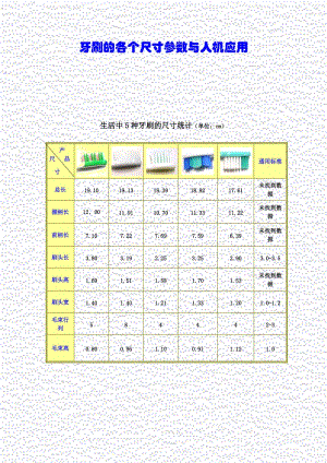 牙刷的各个尺寸参数与人机应用.doc
