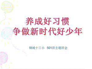 《养成好习惯 争做新时代好少年》主题班会ppt课件.ppt