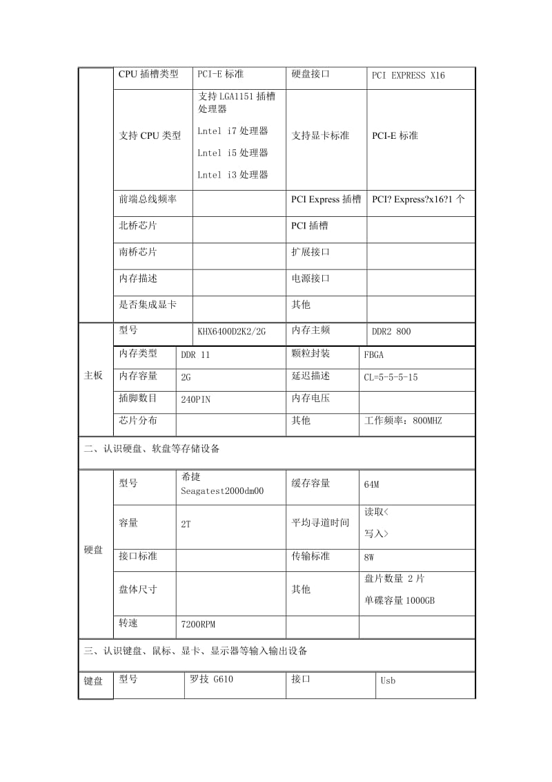 微机系统与维护 形考实训2 认识微机的主要部件实训报告.doc_第2页