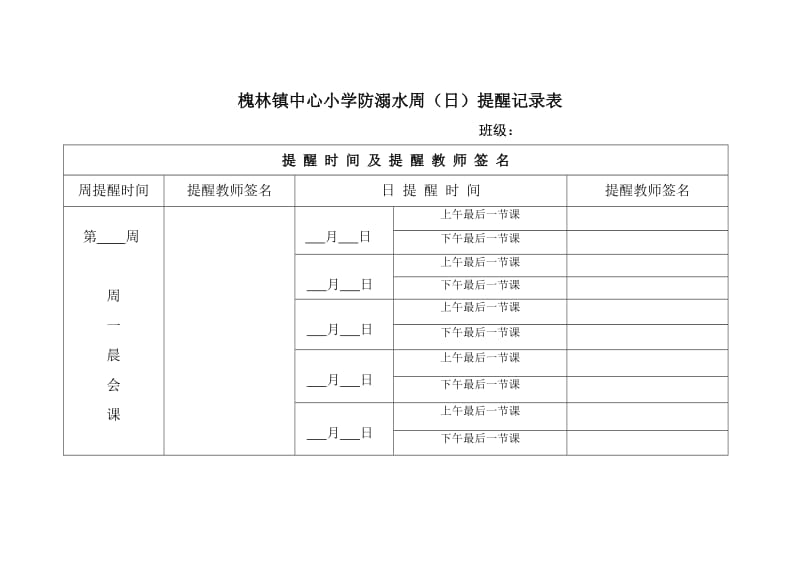 防溺水提醒记录表.doc_第1页