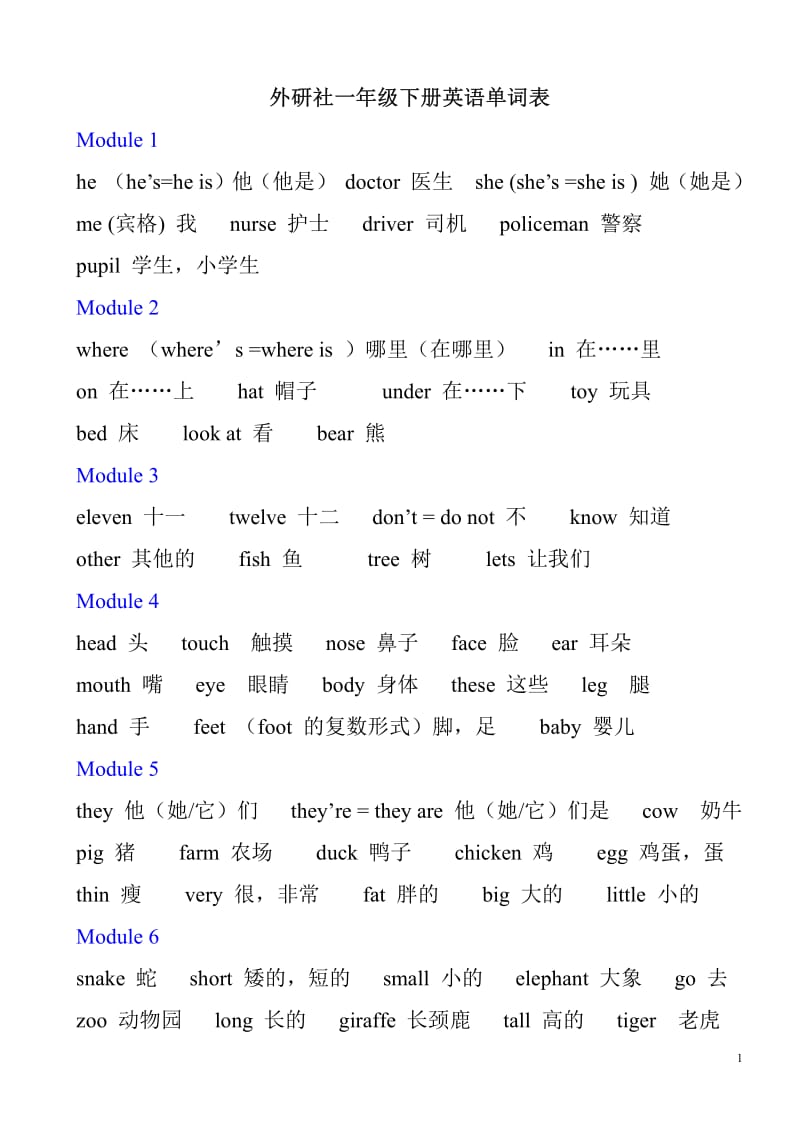 外研社一年级下册英语单词表.doc.pdf_第1页