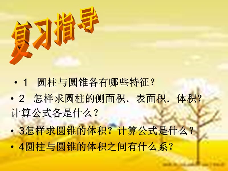 北师大版小学六年级数学下册总复习《圆柱和圆锥的整理与复习》PPT课件.ppt_第2页