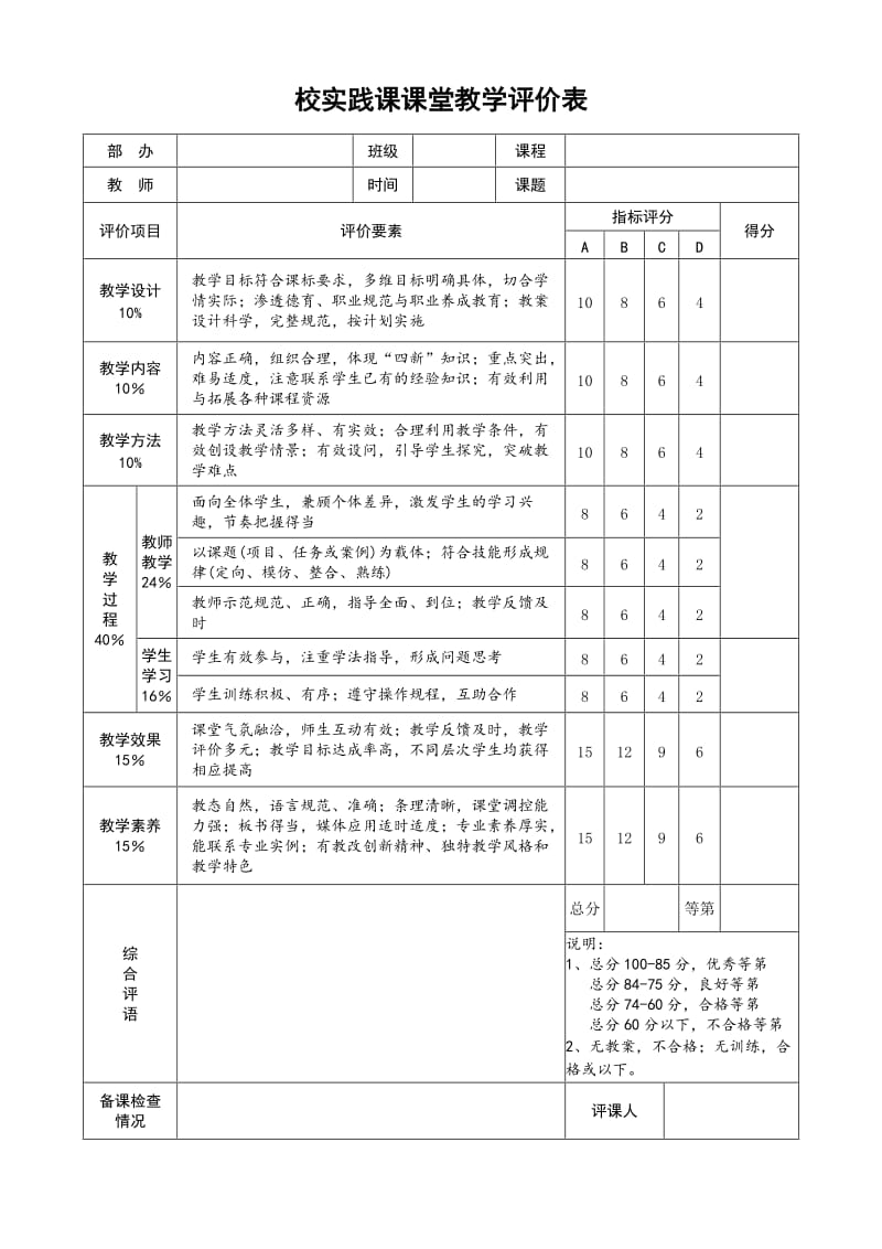 校实践课课堂教学评价表.doc_第1页