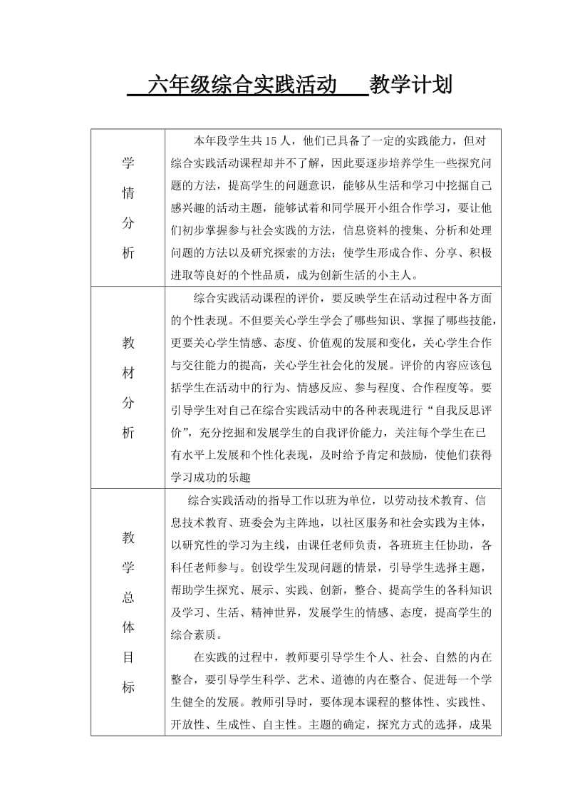 六年级下册综合实践活动教学计划.doc_第2页