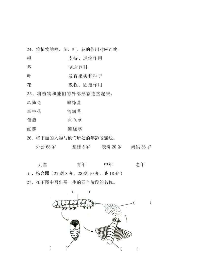 新教科版三年级下科学期中试卷.doc_第3页