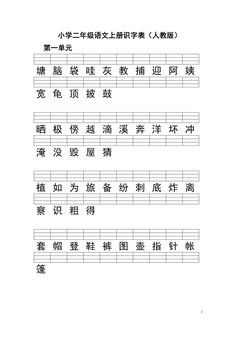 二年级语文上册识字表注音练习(人教版 全).pdf_第1页