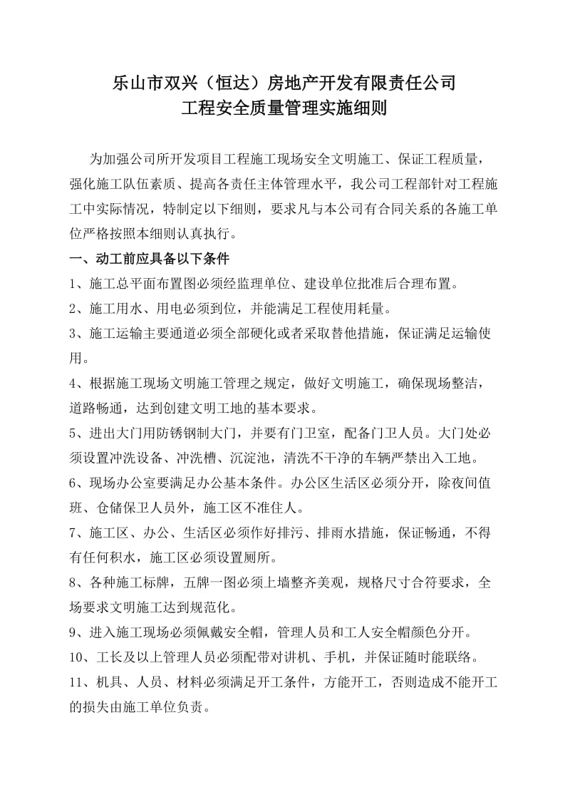 项目质量安全管理细则(修改一版).doc_第1页